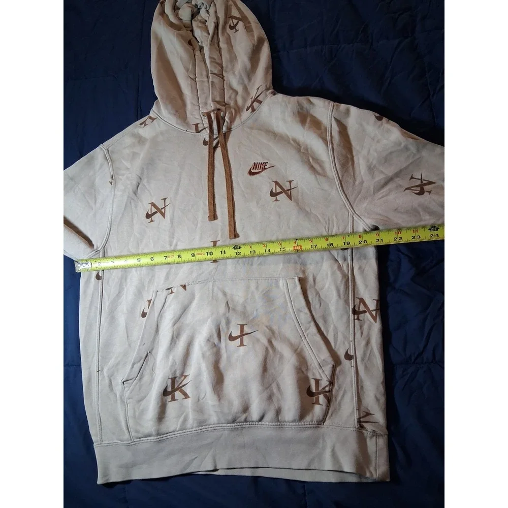 Nike Air Jordan Hoodie Mens‎ Small Cream Pullover Sweatshirt All Over Print AOP